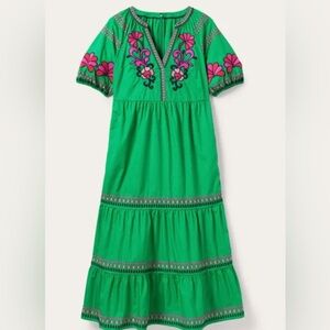 NWT Boden Natalie Cotton Embroidered dress- Size 14